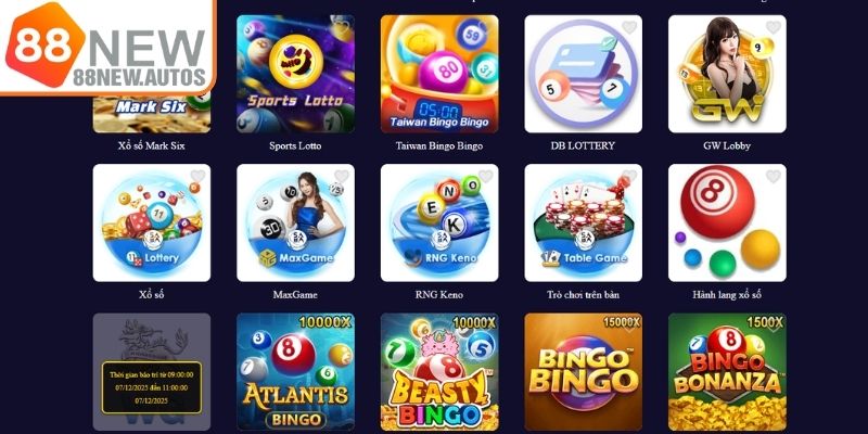 Các loại hình cược xổ số 88NEW khác